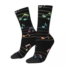 Men's Socks Music Notes Colourful Men Women Windproof Novelty Spring Summer Autumn Winter Stockings Gift