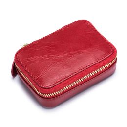 Genuine Leather Makeup Pouch Fashion 2022 New Makeup Organiser Toiletry Bag with Mirror Travel Jewellery U Disc Cosmetics Case Bag