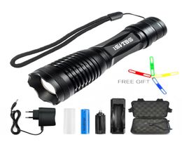 DHL XMLT6 Flashlight Torch 5000 Lumens Bike Light 5modes Torch Zoomable LED Flashlight 18650 Battery Charger6954325