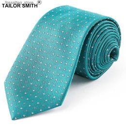 Neck Ties Tailor Smith Suit Silk Necktie Mens Woven Jacquard Tie Designer Green Polka Dot Business Wedding Luxury Fashion Accessory Cravat L240313