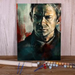 Number Portrait John Watson Colouring By Numbers Painting Package Oil Paints 40*50 Boards By Numbers Loft Wall Picture Wholesale