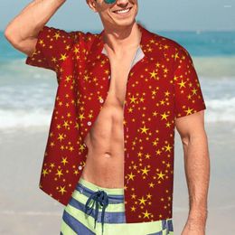 Men's Casual Shirts Elegant Stars Shirt Modern Retro Print Loose Summer Men Short Sleeves Vacation Y2K Funny Pattern Oversized Blouses