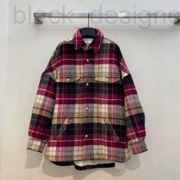 Women's Blouses & Shirts designer 2024 Early Spring New Nanyou CE Fashion Casual Versatile Slim Flip Collar Contrast Plaid Shirt Style Coat 6COS