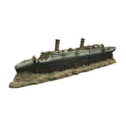 Decorations Aquarium Titanic Shipwreck Ornament Landscape Decorations 38x6x9cm