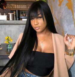 360 Lace Frontal Wig Pre Plucked With Baby Hair Brazilian Straight Lace Front Human Hair Wigs With Bangs 150 Remy Ever Beauty5357813