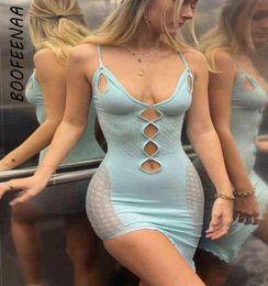 BOOFEENAA Sexy Cut Out Deep V Neck Bodycon Dress Club Outfits for Women See Through Mesh Patchwork Mini Dresses C82BI14 J220512 J2096332