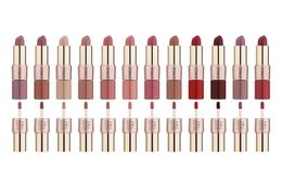 Whole 12 Colours Lips Makeup Lipstick Lip Gloss Long Lasting Moisture Cosmetic Red Matte Make Up Tools Waterproof7797390