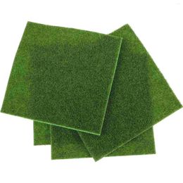 Carpets 4pcs Artificial Grass Ornament Garden House Craft Pot Landscape X 15CM ( Green )