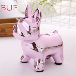 Boxes Pink French Bulldog European Ceramic Crafts Bulldog Piggy Bank Home Decor Cute Piggy Bank Ornaments Creative Bulldog Money Box