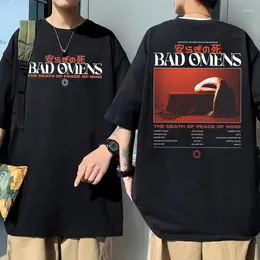 Erkek Tişörtleri Kötü Omens Band Barışın Ölüm Müzik Müzik Grafik Tshirt Erkek Kadınlar Vintage Punk Tees Erkek Büyük Boy Tişörtleri