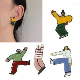 Stud Earrings Colorful Vibrant And Playful Dancing Figures Earring Color Unique For Women