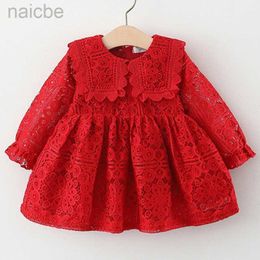 Girl's Dresses babzapleume Clothes Cute Korean Baby Princess Dress Lace Flowers Dresses Toddler Fall Clothing 050 ldd240313