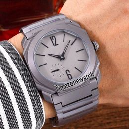 New Octo Finissimo 103011 Titanium Steel Gray Dial Automatic Mens Watch Stainless Steel Bracelet Sports Watches Cheap Timezonewatc253R