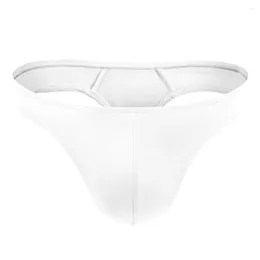 Underpants Sexy Men Briefs Enhance Pouch Thong T-back Bikini G-String Solid Tangas Posing Underwear Seamless Elasticity