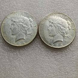 US head-to-head 1928 Peace Dollar Two face Copy Coin - 253i