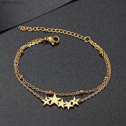 Bangle Stainless Steel Bracelets Multiple Stars Classic Fashion Style Bracelet For Women Fine Fashion Jewellery Wedding Party GiftsL2403