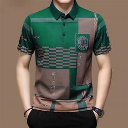 Simple Mens Polo T-Shirt 3d Plaid Printed High-Quality Mens Clothing Daily Casual Business Polo Shirt Summer Fashion Tops Tees 240304