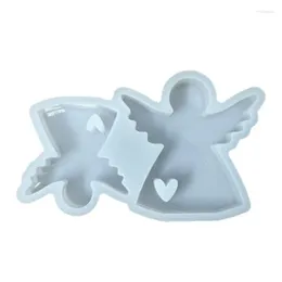 Candle Holders Angel Silicone Mould Resin Pendant Adorable Love Heart For Easter Ornament Decor Gift