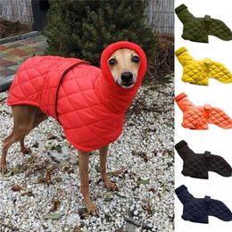 Dog Winter Warm Cotton Pure Color Belt Adjustable Fashion Trend Cute High Collar Pet Clothing 201126286C