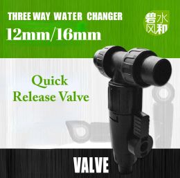 Accessories 12/16mm Aquarium External Three Way Adapter Filter Quick Release Valve Fish Tank Water Pipe Garden Splitter Watering Connector