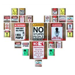 18 Styles WARNING LOGO Vintage Metal Tin Signs Retro Plaque ART Poster Painting Decorative WALL Plates Bar Pub Home Decor N059259f