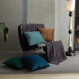 Pillow Stripe Velvet Cover 45x45 Nordic Throw For Sofa Living Room Decorative Pillows Home Decor Xmas S