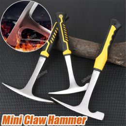 Hammer Mini Claw Hammer Professional Geological Hammer Multifunctional Tool Pointed Tip Rubber Handle Grip Carpenter Hammer Hand Tool