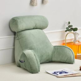 Curtains Reading Pillow with Armrest Detachable Back Support Chair Cushion Bed Plush Big Backrest Rest Removable Neck Pillow Home Decor