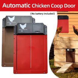 Accessories Chicken Coop Automatic Door Light Sensor ABS Plastic Intelligent AntiPinch Induction Waterproof Pets Cages Door