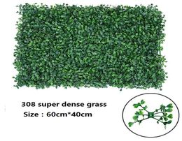 Super dense 308 grass wall 40cm60cm artificial flower wall green plastic grass mat wedding background road lead market decoration2613450