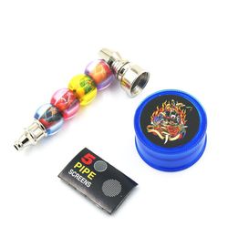 Bob metal pipe grinder set plastic and tobacco pipes for dry herb with 5 screens 2 type2442076