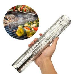 Tools Bbq Stainless Steel Accessories Meshes Perforated Mesh Smoker Tube Barbecue Grill Generator Smoker Philtre Tool