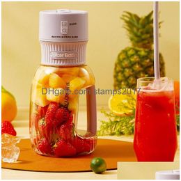 Fruit Vegetable Tools Portable Electric Juicer 1L Large Capacity Juice Cup Smoothie Blender 4000Mah Wireless Mixers Orange Squeeze Dhcdb