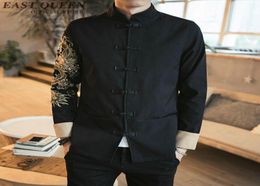 Traditional Chinese Clothing for men tang suit costume Embroidered dragon bomber jacket mandarin collar cheongsam KK501 S9786763