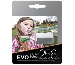 256GB 128GB 64GB 32GB EVO Select Memory TF Card U3 100MBs High Speed Class 10 Fast for Cameras Smart Phones Tablet PC9573264