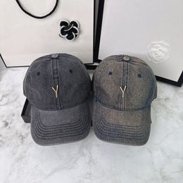 Designer Washed Denim Baseball Hats Fashion Gold Letter Mens Womens Baseball Hat Classic Brand Hat Unisex Ball Caps Street Outdoor Hats