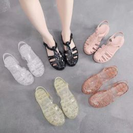 Women's sandals, Fashionable And Luxurious Flower Slippers, Leather Rubber Flat Sandals, Summer Beach Shoes