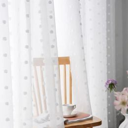 Curtains White Lace 3D Plush Point Window Curtains For Living Room Bedroom Bay Window Custom Panel Valances For Kitchen Tulle ZH03630