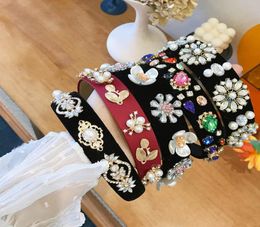 Boutique pearl girls hair sticks rhinestone girls designer headbands jewel diamond designer headband hair accessories for kids B157233029