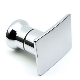 Shower Room Glass Door Handle Bathroom Pull Door Back-to-Back Alloy Square 6mm Single Hole Button Shower Door Handle Chrome 201013305U