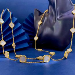 Simple flower Jewellery necklaces designer luxury fashion twenty flowers plated gold 18k necklace women four leaf clover classic choker for mother gift zl164 G4