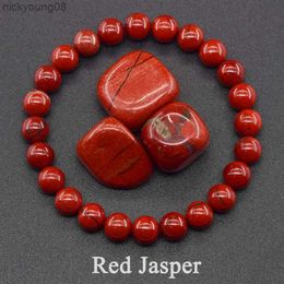 Bangle Natural Stone Genuine 5A Red Jasper Prayer Bead Bracelet Women Men Rosary Meditation Bracelets Yoga Meditation Jewellery WholesaleL2403