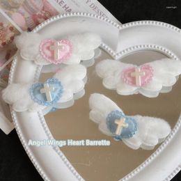 Hair Accessories Heart Cross Angel Wing Hairpin For Women Cute Sweet Charm Clip Harajuku Style Headwear Aesthetics