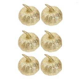 Decorative Flowers 6 Pcs Artificial Pumpkin Simulation Ornament Glitter Foam Model Fake Halloween Party Decor