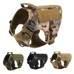 No Pull Harness For Large Dogs Military Tactical Dog Harness Vest German Shepherd Doberman Labrador Service Dog Training Product 2269E