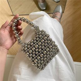 HBP Non-Brand Wholesale Fashion Design Sparkle Pearl Clutch Bag Mini Dinner wedding Crossbody bag Designer Hollowed out Chain Tote Ladies 2024