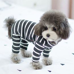 Dog Clothes for Small Dogs Summer Striped Jumpsuit for Chihuahua French Bulldog Coat Soft Pyjamas for Dogs Pet Cat Costume XXL Y20239n