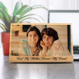 Frames Custom Wood Photo Frame Personalised Photo Printed on Wood Slice Art Home Decor Mothers Day Anniversary Gift