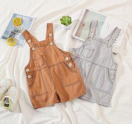 Jumpsuits Toddler Baby Summer Kids Girls Boys Cotton Casual Fashion Overalls Infant Solid Korean Shorts6677687