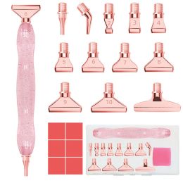 Stitch 20pcs/Set 5D Diamond Painting Tool Resin Point Drill Pen Thread Design Metal Multiplacer Pen Heads With Caly Wax Kits